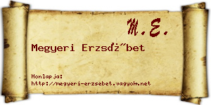Megyeri Erzsébet névjegykártya